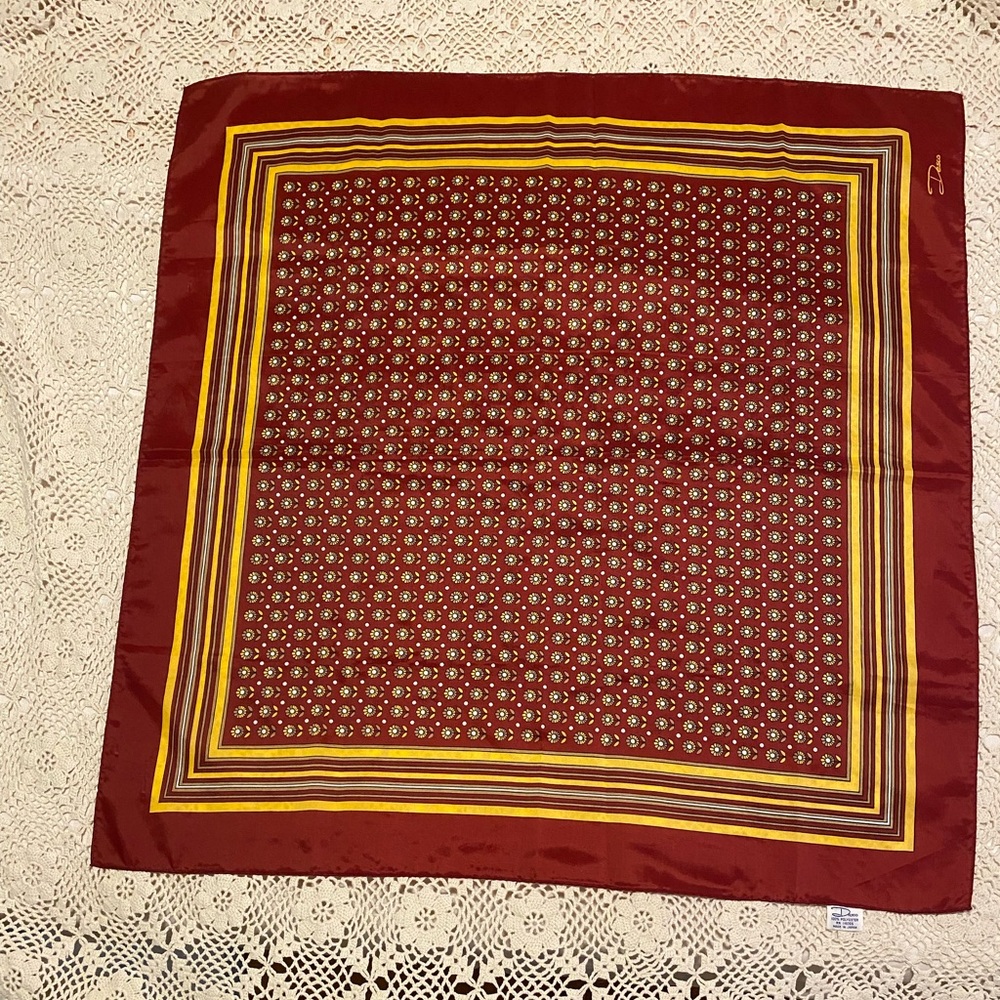 Vintage Desco Scarf - Mod Floral & Stripe